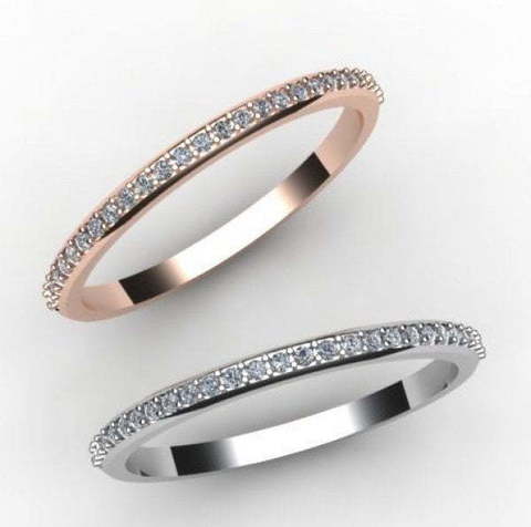 Обручальное кольцо с бриллиантовой дорожкой AOG-WRB-044 из Белое золото, Розовое (красное) золото от Ювелирный салон Art of glow 1