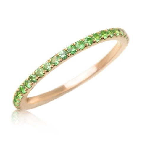 Помолвочное кольцо дорожка с цаворитами AOG-YMR-0014 из Розовое (красное) золото от Ювелирный салон Art of glow 1