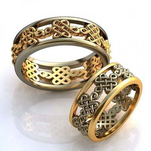 Обручальные кольца из двух видов золота AOG-obr-712 из Комбинированные от Ювелирный салон Art of glow 1