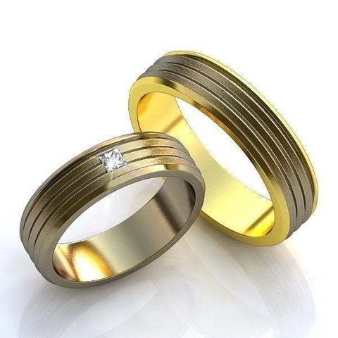 Обручальные кольца необычного дизайна AOG-obr-011 из Комбинированные от Ювелирный салон Art of glow 1