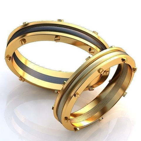 Дизайнерские оригинальные обручальные кольца AOG-obr-095 из Комбинированные от Ювелирный салон Art of glow 1