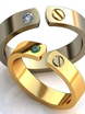 Дизайнерские обручальные кольца с камнями AOG-obr-342 из Желтое золото от Ювелирный салон Art of glow 1