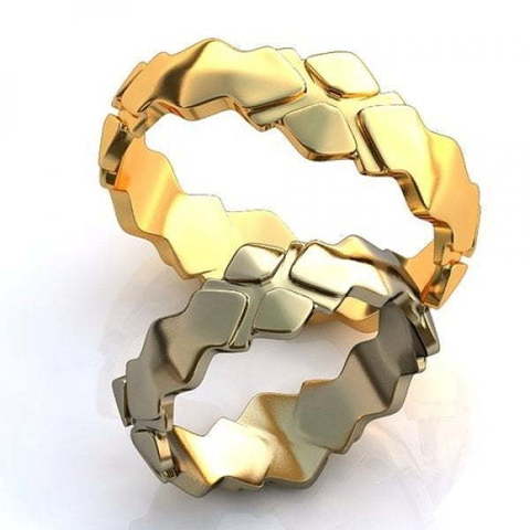 Фигурные золотые обручальные кольца AOG-obr-731 из Желтое золото от Ювелирный салон Art of glow 1