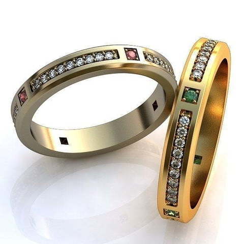 Обручальное кольцо AOG-obr-080 из Комбинированные от Ювелирный салон Art of glow 1