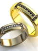 Обручальные кольца с черными и белыми бриллиантами AOG-obr-184 из Желтое золото от Ювелирный салон Art of glow 1