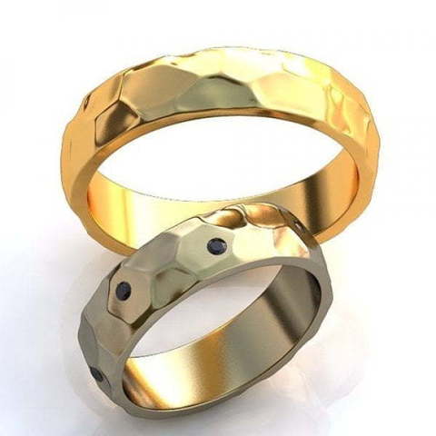 Обручальные кольца с рельефной поверхностью AOG-obr-692 из Желтое золото от Ювелирный салон Art of glow 1