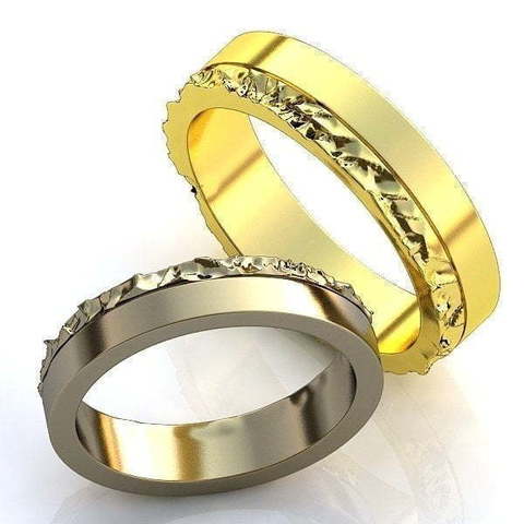 Дизайнерские обручальные кольца без камней AOG-obr-186 из Желтое золото от Ювелирный салон Art of glow 1
