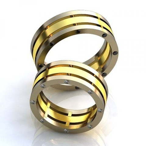 Обручальные кольца эксклюзивного дизайна AOG-obr-447 из Комбинированные от Ювелирный салон Art of glow 1