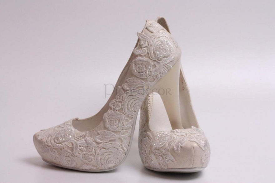 Свадебные туфли цвета айвори от  1