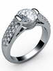 Помолвочное кольцо с крупным бриллиантом и россыпью AOG-CER-523 из Белое золото от Ювелирный салон Art of glow 1