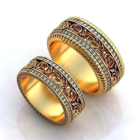 Роскошные обручальные кольца с бриллиантами AOG-WR-0030 из Розовое (красное) золото от Ювелирный салон Art of glow 1
