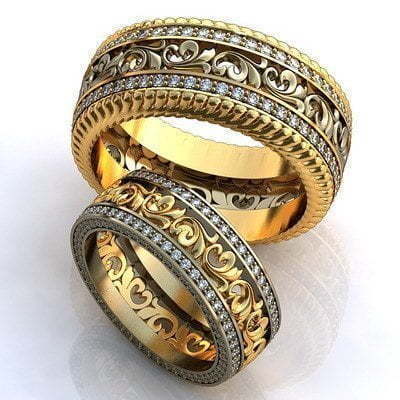 Обручальные кольца из Желтое золото, Комбинированные от Ювелирный салон Jewelry & Diamonds 1