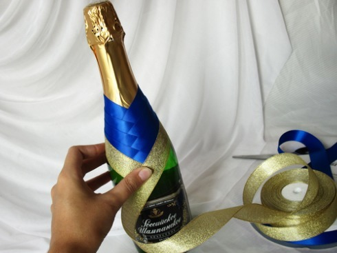 Свадебное шампанское своими руками - 64 фото