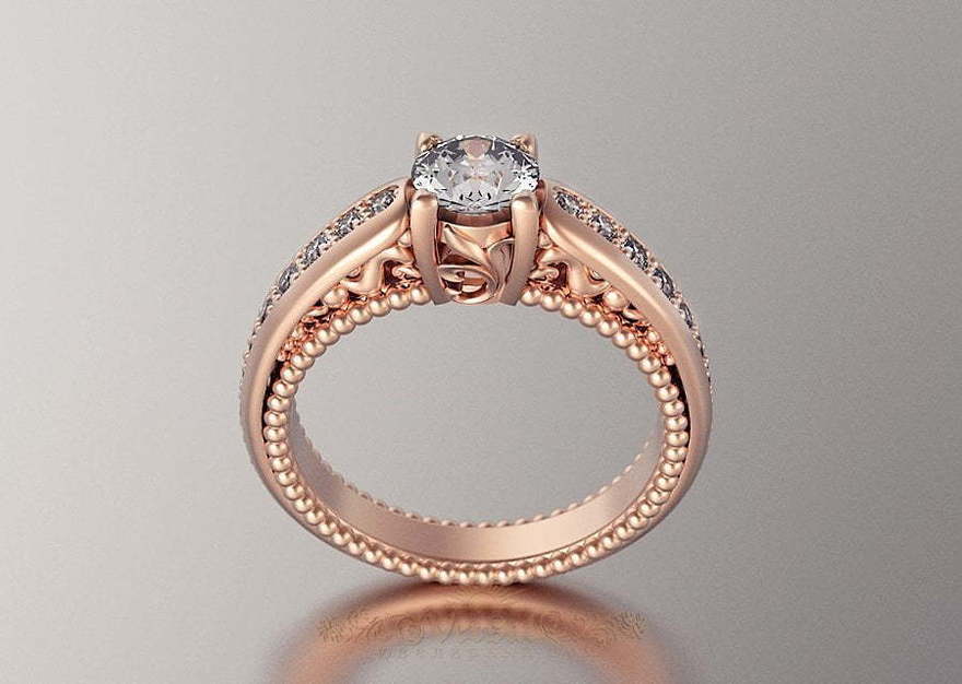 Помолвочные кольца VGPK0087 из Розовое (красное) золото от Ювелирный Дом Версаль 1