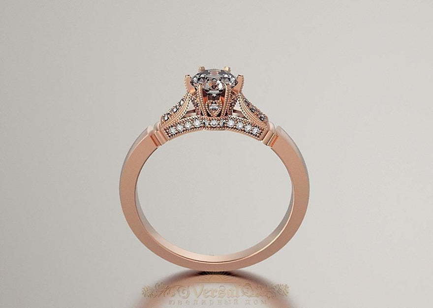 Помолвочное кольцо VGPK0080 из Розовое (красное) золото от Ювелирный Дом Версаль 1