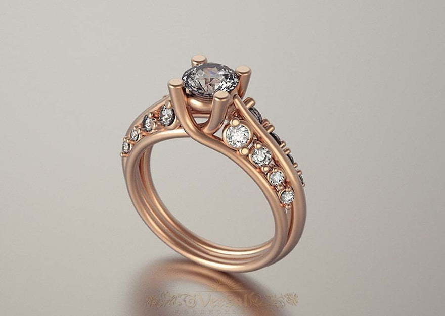 Помолвочные кольца VGPK0011 из Розовое (красное) золото от Ювелирный Дом Версаль 1