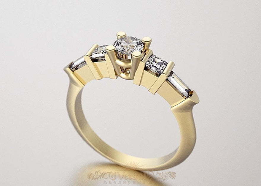 Помолвочное кольцо VGPK0003 из Белое золото, Желтое золото от Ювелирный Дом Версаль 1