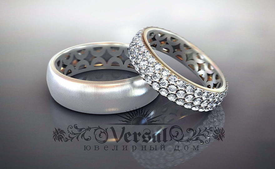 Обручальные кольца VGOK0060 из Белое золото, Платина от Ювелирный Дом Версаль 1