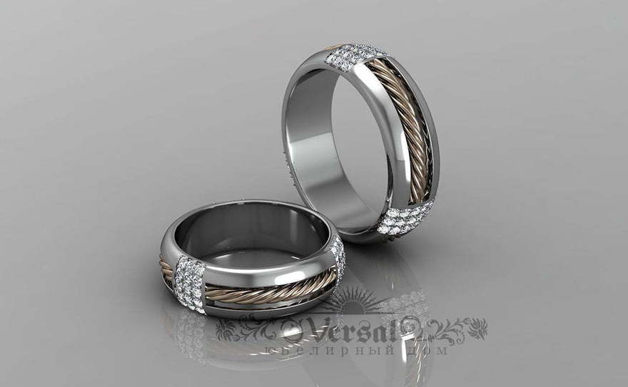 Обручальные кольца VGOK0071 из Комбинированные, Белое золото, Платина от Ювелирный Дом Версаль 2