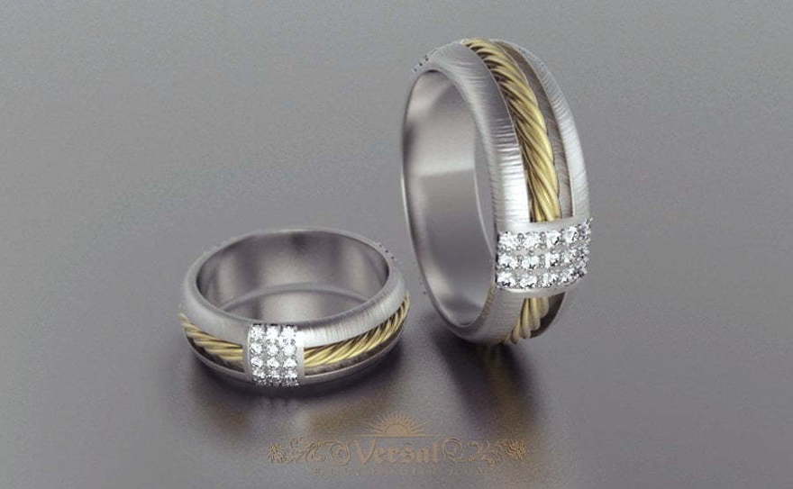 Обручальные кольца VGOK0071 из Комбинированные, Белое золото, Платина от Ювелирный Дом Версаль 3