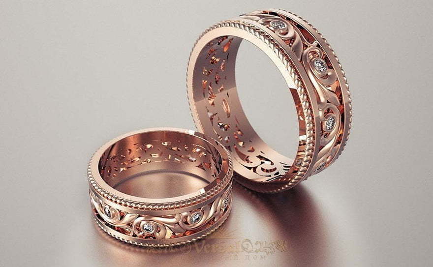 Обручальные кольца VGOK0124 из Розовое (красное) золото от Ювелирный Дом Версаль 1