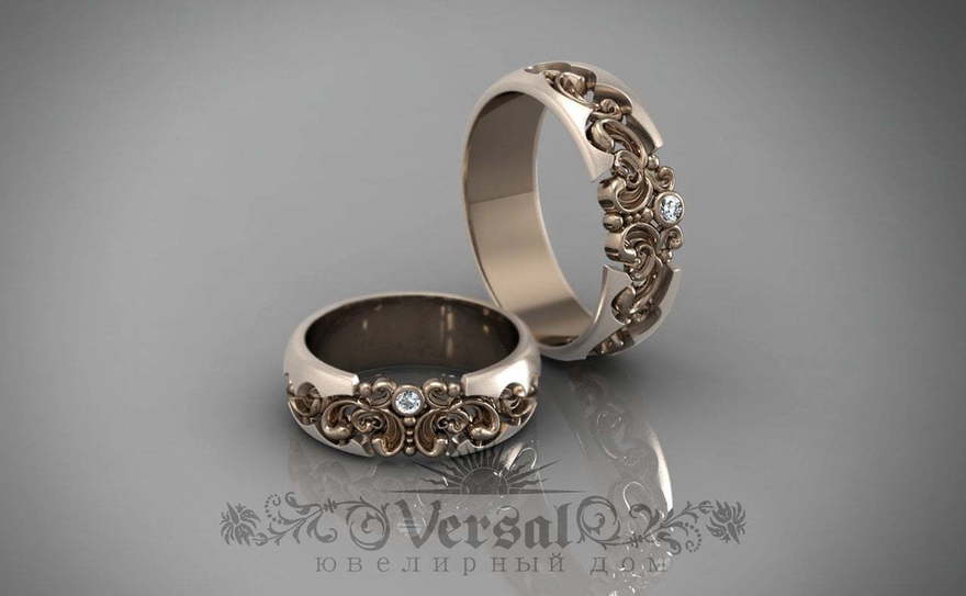 Обручальные кольца VGOK0075 из Розовое (красное) золото, Комбинированные от Ювелирный Дом Версаль 1