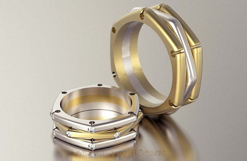 Обручальные кольца VGOK0095 из Комбинированные от Ювелирный Дом Версаль 4