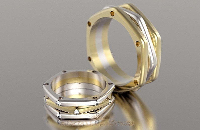 Обручальные кольца VGOK0095 из Комбинированные от Ювелирный Дом Версаль 5