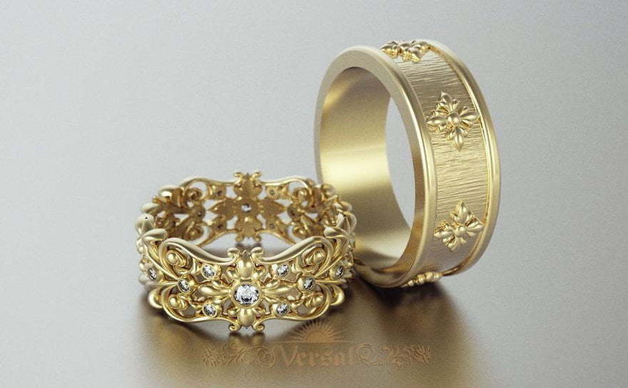 Обручальные кольца VGOK0110 из Белое золото, Желтое золото, Платина от Ювелирный Дом Версаль 1