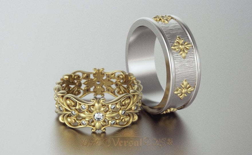 Обручальные кольца VGOK0110 из Желтое золото, Белое золото, Платина от Ювелирный Дом Версаль 2