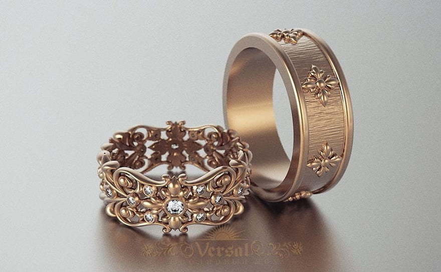 Обручальные кольца VGOK0110 из Белое золото, Розовое (красное) золото, Платина от Ювелирный Дом Версаль 1