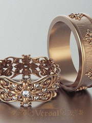 Обручальные кольца VGOK0110 из Белое золото, Розовое (красное) золото, Платина от Ювелирный Дом Версаль 1