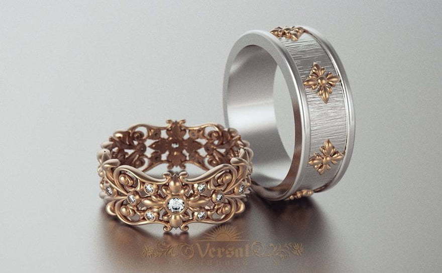 Обручальные кольца VGOK0110 из Белое золото, Розовое (красное) золото, Платина от Ювелирный Дом Версаль 2