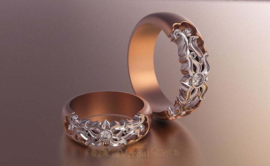 Обручальные кольца VGOK0141 из Комбинированные от Ювелирный Дом Версаль 2