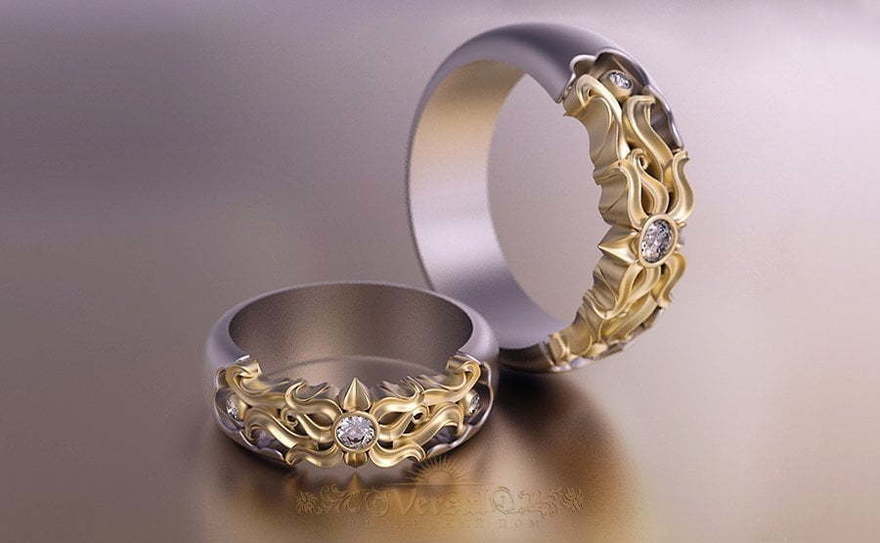 Обручальные кольца VGOK0141 из Комбинированные от Ювелирный Дом Версаль 4