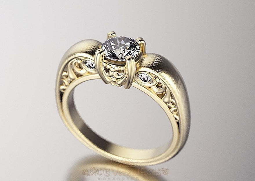 Помолвочные кольца VGPK0085 из Желтое золото от Ювелирный Дом Версаль 1