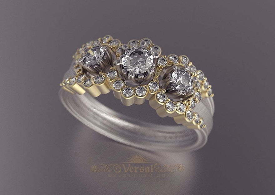Помолвочное кольцо VGPK0103 из Комбинированные от Ювелирный Дом Версаль 3