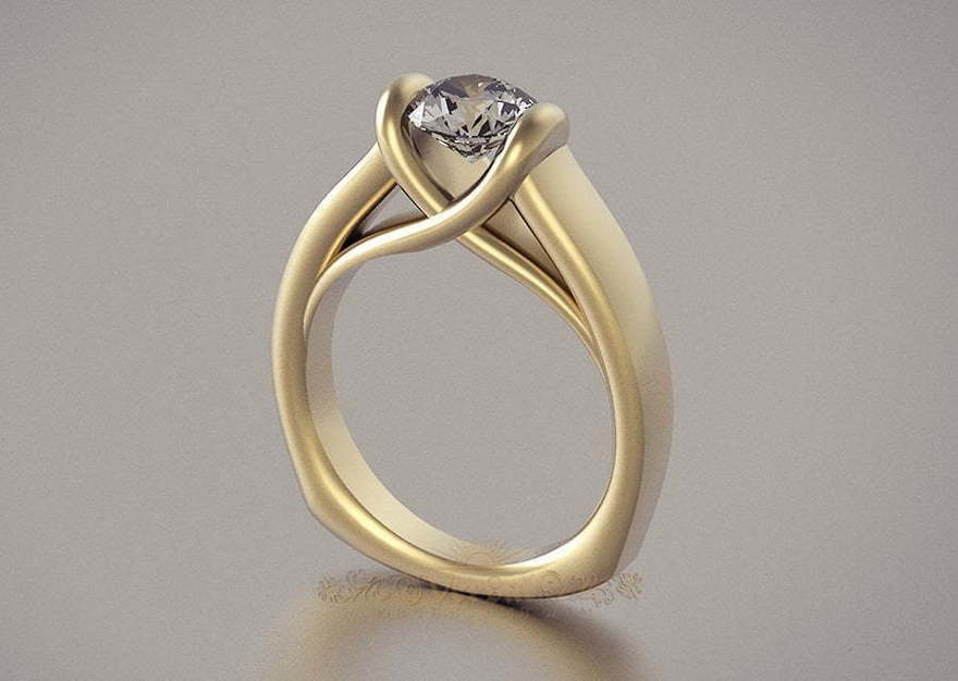 Помолвочное кольцо VGPK0057 из Желтое золото от Ювелирный Дом Версаль 1