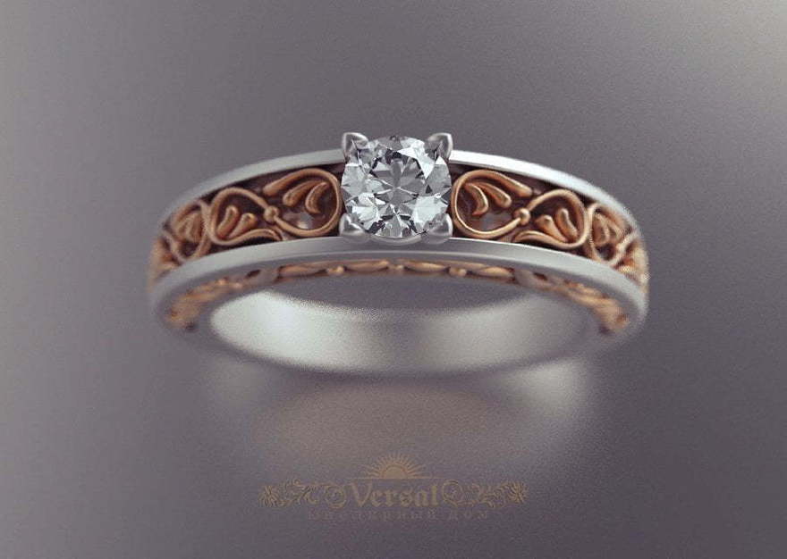 Помолвочные кольца VGPK0099 из Комбинированные от Ювелирный Дом Версаль 2