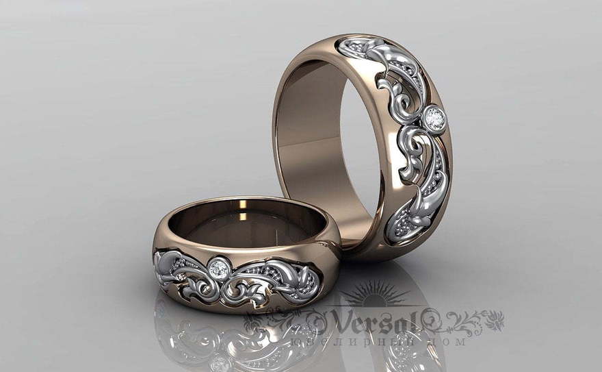Обручальные кольца VGOK0142 из Комбинированные от Ювелирный Дом Версаль 1
