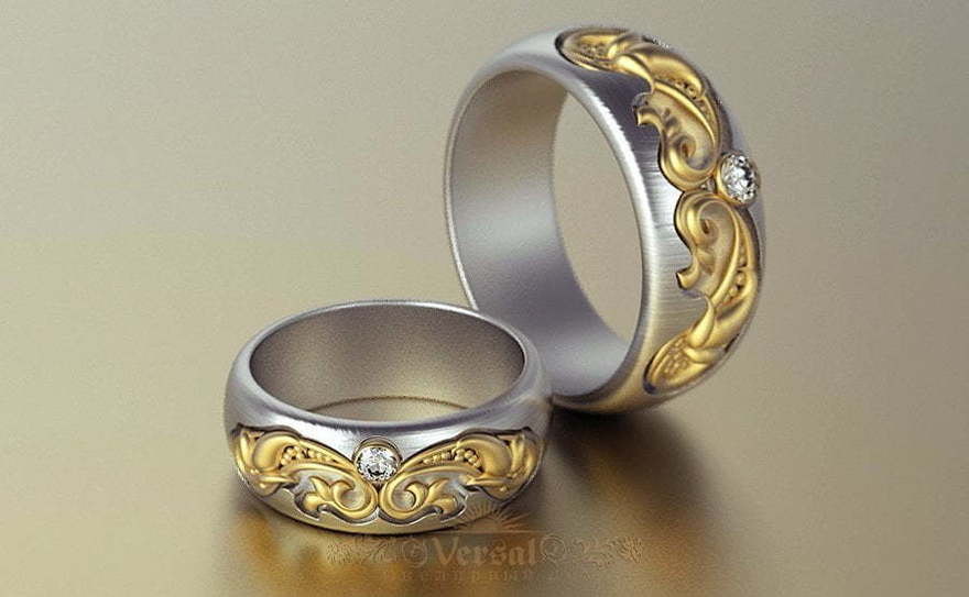 Обручальные кольца VGOK0142 из Комбинированные от Ювелирный Дом Версаль 2