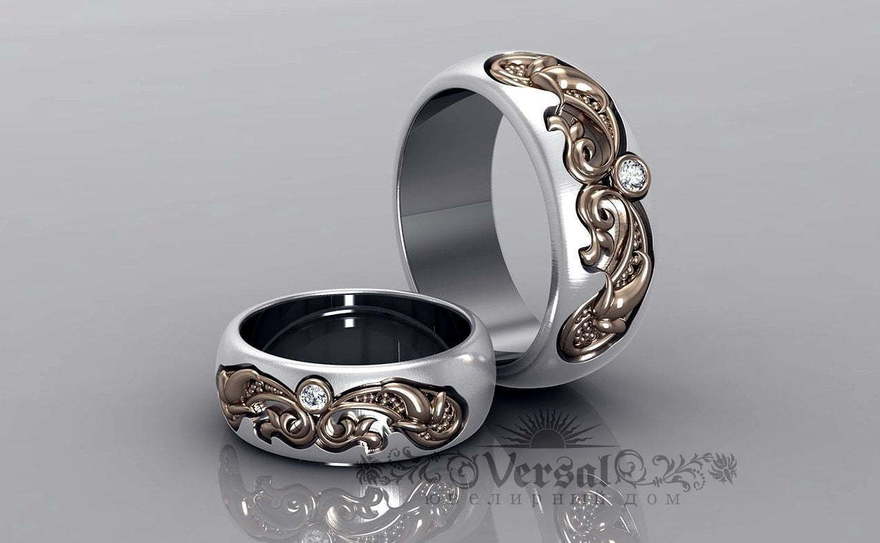 Обручальные кольца VGOK0142 из Комбинированные от Ювелирный Дом Версаль 3