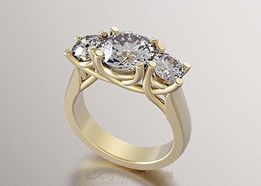 Помолвочное кольцо из желтого золота VGPK0063 из Желтое золото от Ювелирный Дом Версаль 1