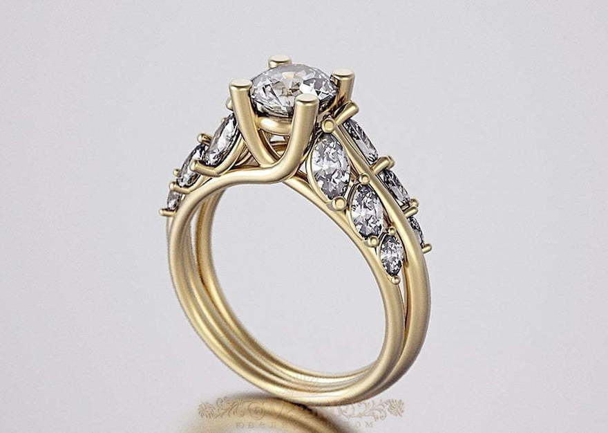 Помолвочные кольца из желтого золота VGPK0010 из Желтое золото от Ювелирный Дом Версаль 1