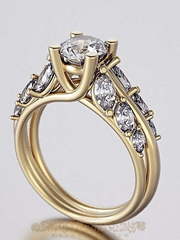 Помолвочные кольца из желтого золота VGPK0010 из Желтое золото от Ювелирный Дом Версаль 1