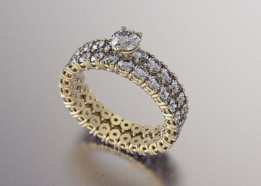 Помолвочное кольцо VGPK0095 из Желтое золото, Розовое (красное) золото от Ювелирный Дом Версаль 1