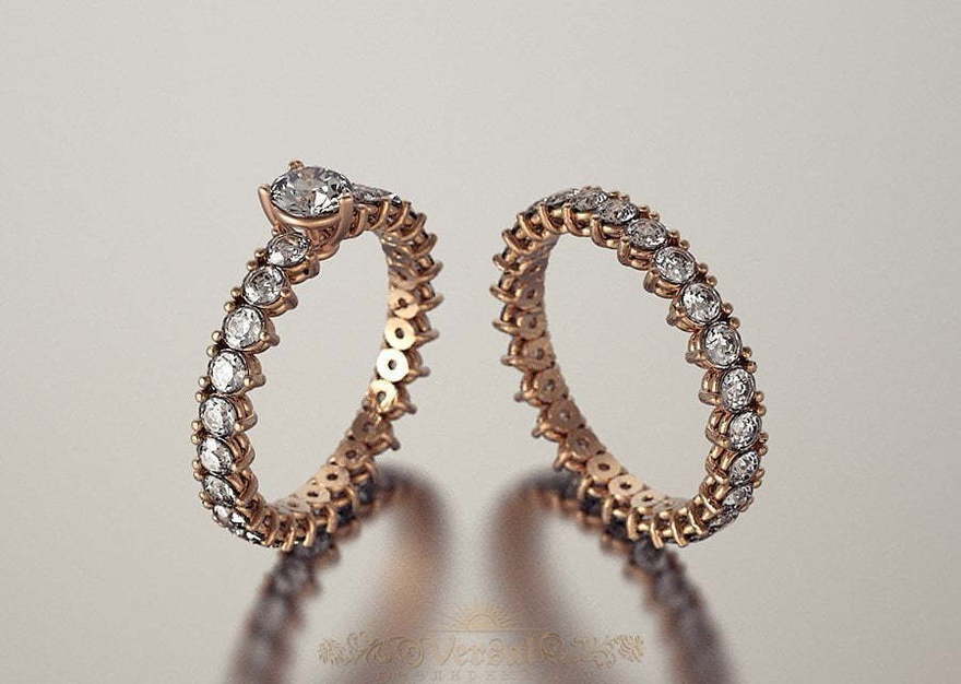 Помолвочное кольцо VGPK0095 из Желтое золото, Розовое (красное) золото от Ювелирный Дом Версаль 2