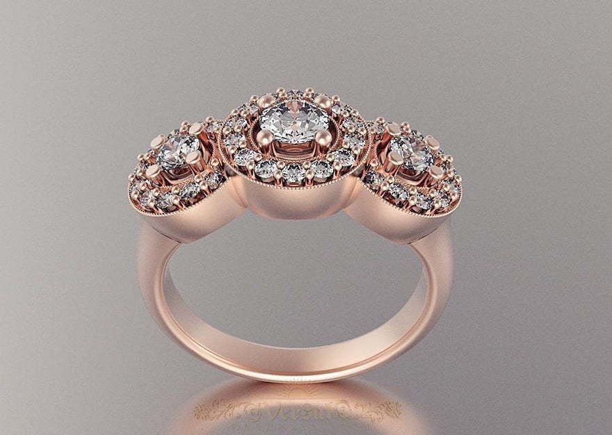 Помолвочное кольцо из красного золота VGPK0030 из Розовое (красное) золото от Ювелирный Дом Версаль 1