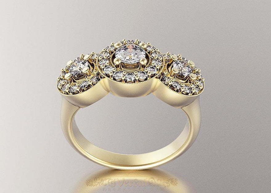 Помолвочное кольцо из желтого золота VGPK0030 из Желтое золото от Ювелирный Дом Версаль 1