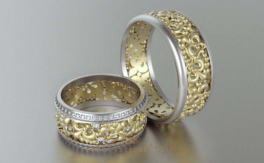 Обручальные кольца VGOK0150 из Комбинированные от Ювелирный Дом Версаль 3